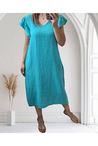 MAXORA SHOP Georgiana linen dress with a Drapey cut