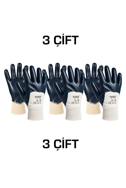 Rytill 3LN Yarım Kaplı Nitril iş eldiveni 🧤(3 Çift)