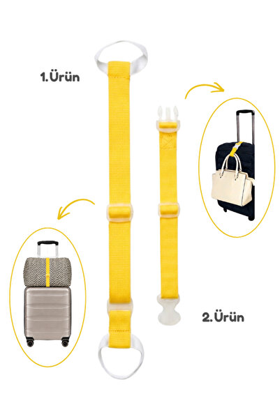 Temel Suitcase Top Bag Fixing Belt and Bag Hanging Strap Set in Chick Yellow ...