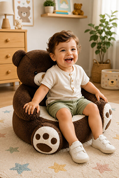 Özgüner Oyuncak Cute Plush Children's Chair – Baby Room Chair with Animal Fig...