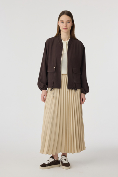 Zühre Casual Jacket with Zipper Pocket Brown Set 1953