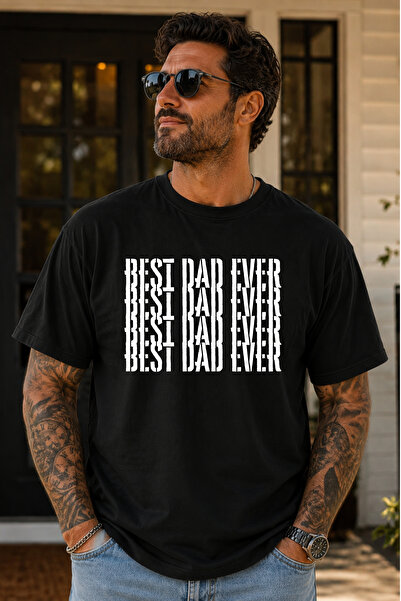 Büşra Çetin Best Dad Ever Oversize Men's T-Shirt, Dad T-Shirt, Grandpa T-Shir...