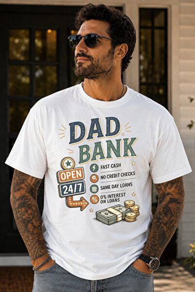 Büşra Çetin Dad Bank Oversized Men's T-Shirt, Dad T-Shirt, Grandpa T-Shirt, W...