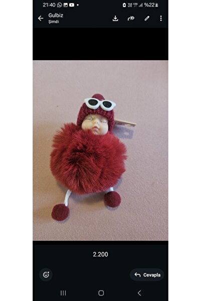 NO BRAND Sleeping Baby Keychain and Bag Ornament with Plush, Beret, and Glasses