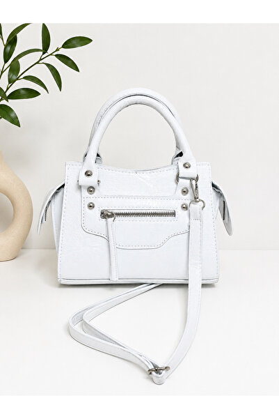 BUTİKOLEA Kadın Rugan El ve Omuz Çantası Askılı Mini Tote Çanta