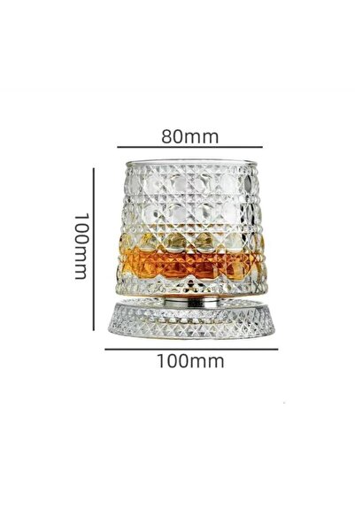 Choice6 A1 【Whiskey Glasses Rotating Whisky Glass With Glass Base 360 Rotate ...