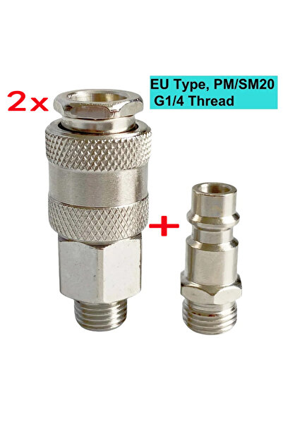 Choice1 2 Pair European Type Pneumatic Fitting PM/SM20 EU Standard Quick Coup...
