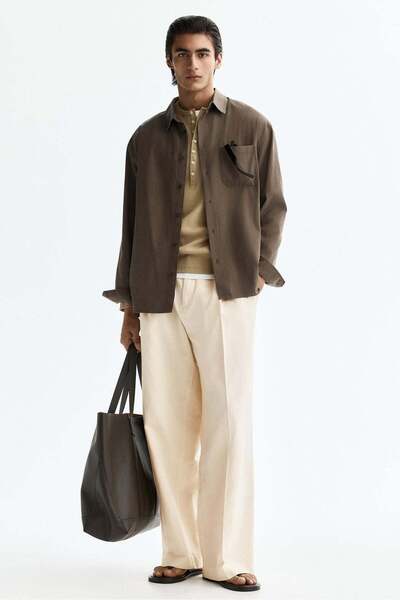 H&M Loose Fit Linen-blend trousers