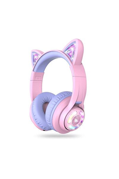iClever BTH13 Cat Ear Headphones for Kids, Bluetooth 5.2, RGB LED, Volume Lim...