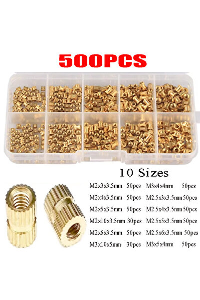 Choice3 500 قطعة طقم صواميل نحاسية ملولبة M2-M3 M2 M2.5 M3 M4 M5 M6 M8 M10 قا...