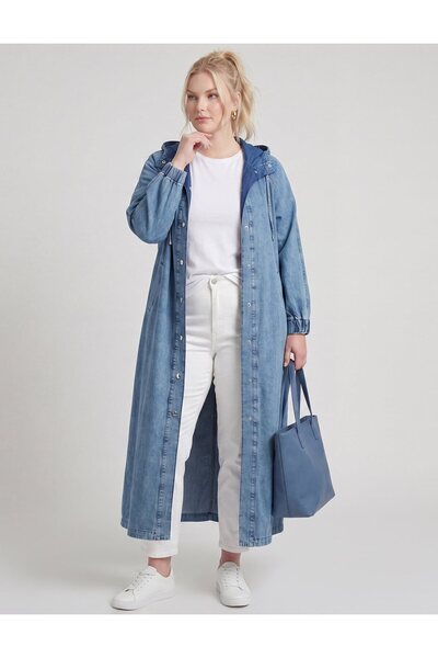 Kayra Kapüşon Detaylı Denim Giy Çık Mavi