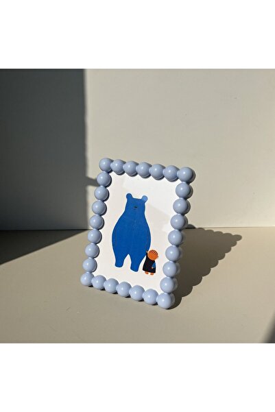choice2 Blue Round bead plastic photo frame, modern minimalist Instagram styl...