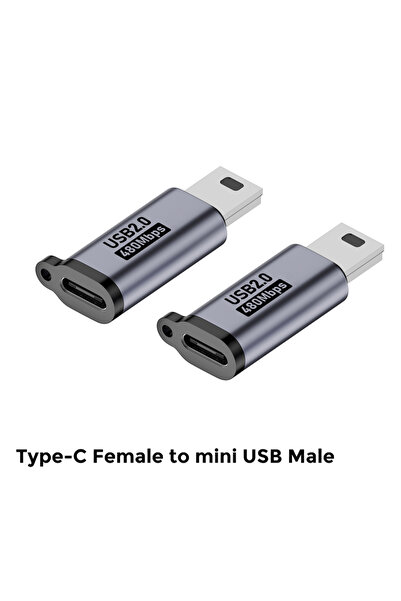 Choice8 محول من النوع C إلى MiniUSB x2، محول من النوع C أنثى إلى Mini USB ذكر...