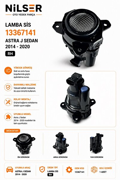 NS Nilser Auto Parts Opel Astra J Sis Lamba Sağ 2014-2020 Sedan