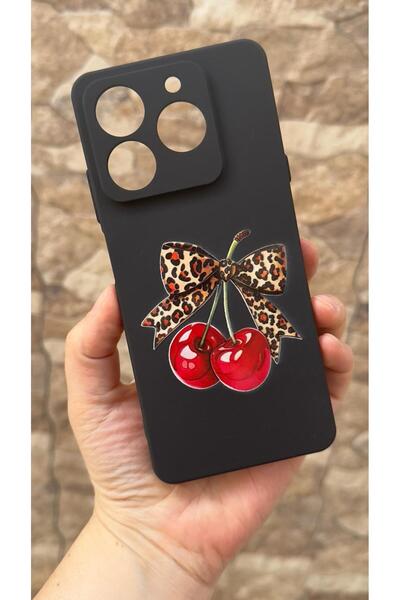 Vip Case General Mobile Era 50 Uyumlu Kiraz Fiyonk Leopar Desenli Silikon Dar...