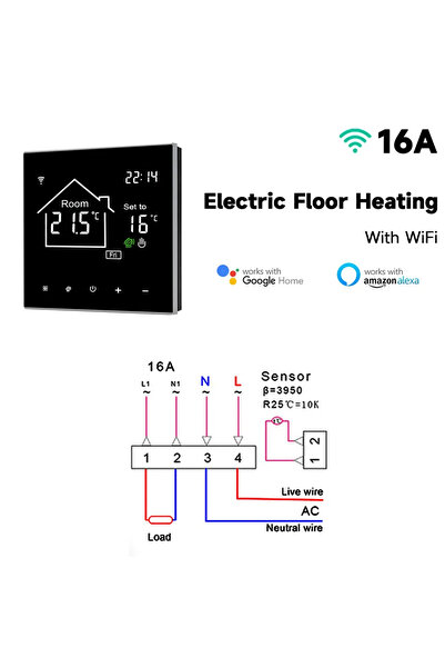 choice2 WiFi ElectricHeating 1PCS Tuya WiFi Smart Thermostat LCD Display Touc...