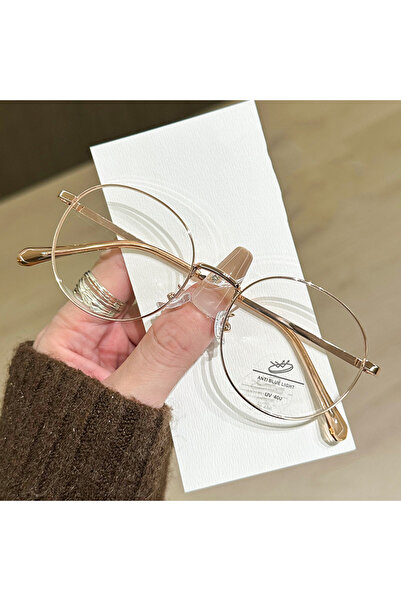 choice2 Gold Literary Gold Wire Oval Small Frame Glasses Fashionable Myopia G...