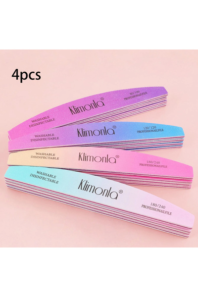 Choice 4pcs mix 4/25/50Pcs Nail File Mix Color 80/100/120/180/240 Grit Profes...