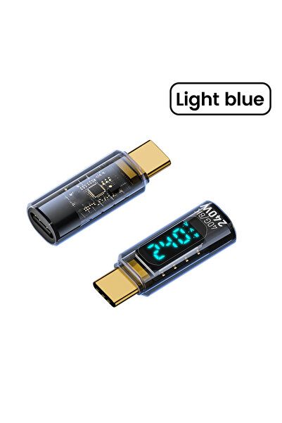 Choice كابل USB4 بشاشة رقمية أزرق فاتح 240 واط 5 أمبير، من النوع C إلى النوع ...