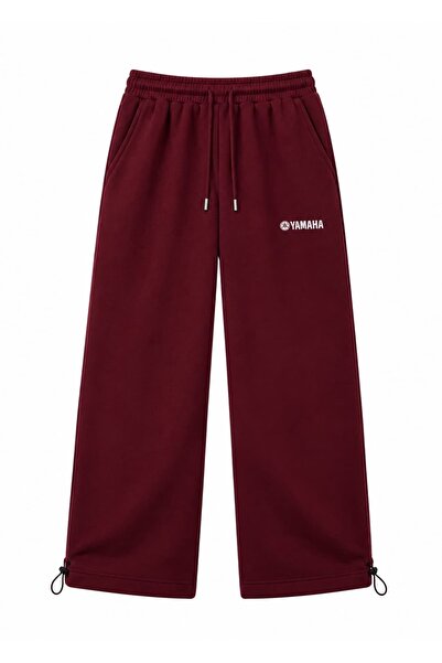zaee Pantaloni de trening largi, ajustabili, cu broderie Yamaha
