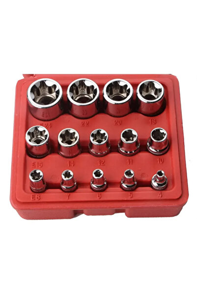 Choice 1 Set 14 Pcs Female E-Torx Star Socket Set With Case 1/4, 3/8, 1/2 In....