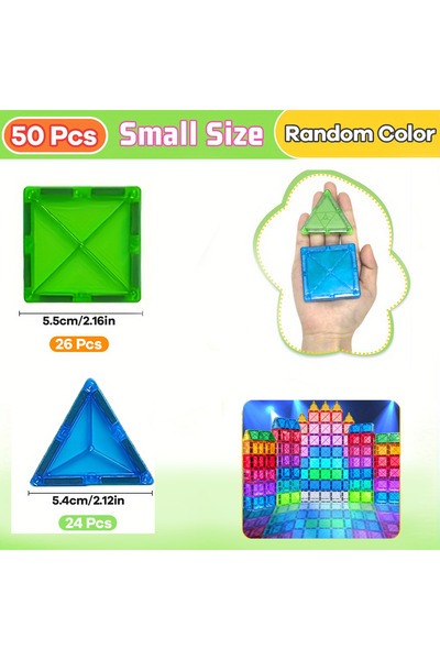 Choice 50Pcs 30/50/100 Magnetic Tiles Enhance Hands-On Ability and Creativity...