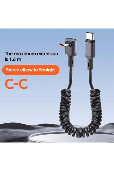 choice2 كابل بيانات من النوع C إلى النوع C بقوة 100 واط، كابل USB مرن للشحن ا...