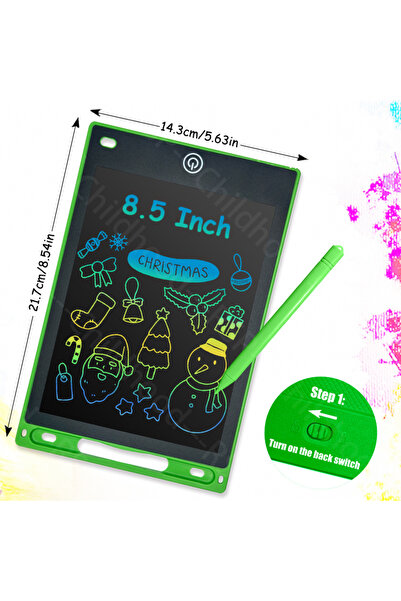 Choice1 لوح كتابة إلكتروني أخضر مقاس 8.5 بوصة، شاشة LCD، لوحة رسم، لوحة كتابة...