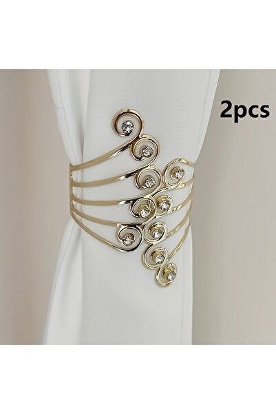 Choice golden 2 elegant alloy inlaid rhinestone curtain buckles, gorgeous sty...