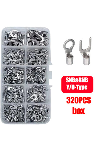 Choice1 320PCS-Mixed O/U Type Terminals Copper Ring Fork Non-Insulated Electr...