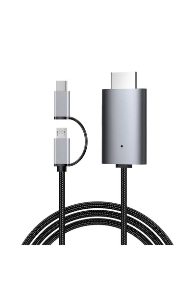Choice كيبيدومي جهاز عرض بث عالي الدقة رمادي LD39 مع كابل مايكرو USB نوع C إل...