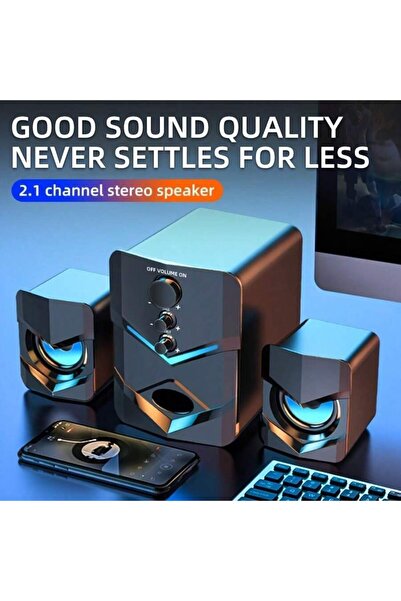 Choice black High-quality 2.1 stereo desktop speakers with LED ambient light ...