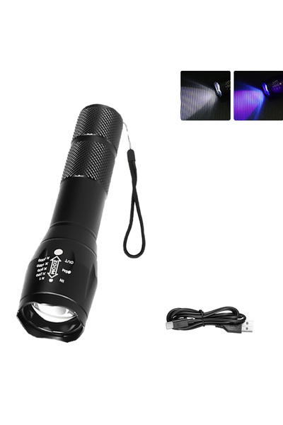 Choice Heinast ZOOM 1PC 2-in-1 Type C Rechargeable UV Flashlight Torch Light ...