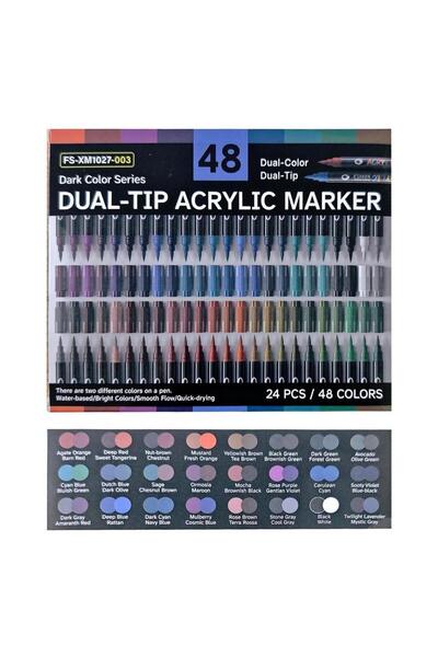 Choice1 48 Dark Color 48-240 Colors Acrylic Paint Markers, Dual Tips Dual Col...