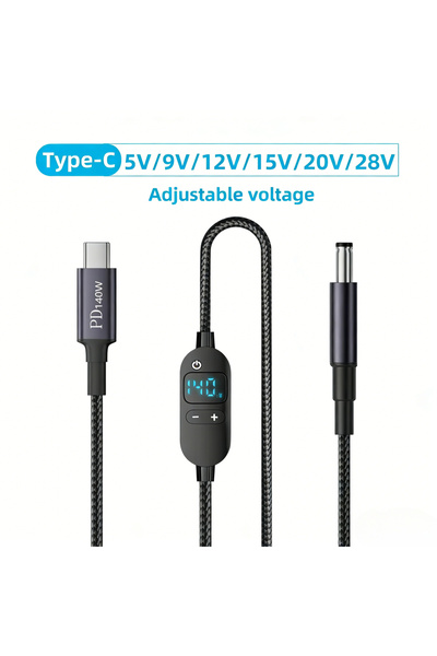Choice6 كابل USB-C إلى كابل طاقة تيار مستمر بقدرة 140 واط، من النوع C إلى جهد...