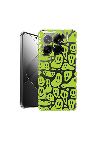 bestcase ¬Æ Husa pentru Xiaomi 15 Pro, Anti Shock 1.5MM, Green Acid Smiley, P...
