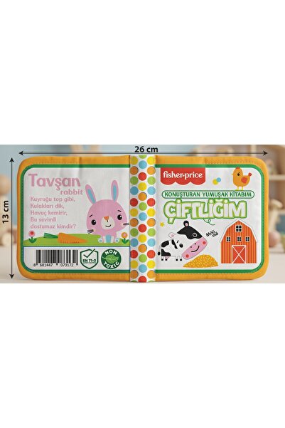 FISHER PRICE Konuşturan Bebek Kitabı 6’lı Set Hışırtılı Sesli Duyusal Montessori Eğitici Oyuncak 0-3 Yaş