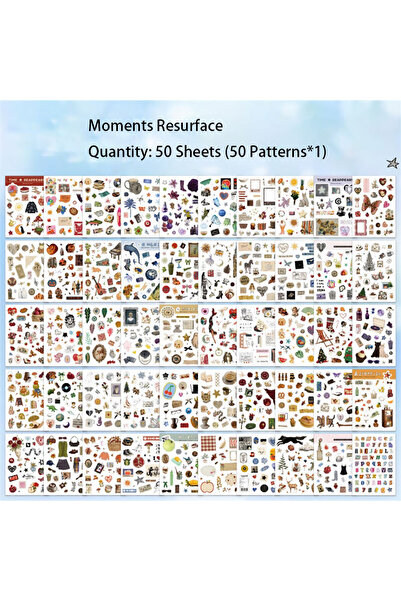 Choice1 كتاب ملصقات Moments Resurface Moment لسكرابوكينغ الورق، 50 نمطًا مختل...