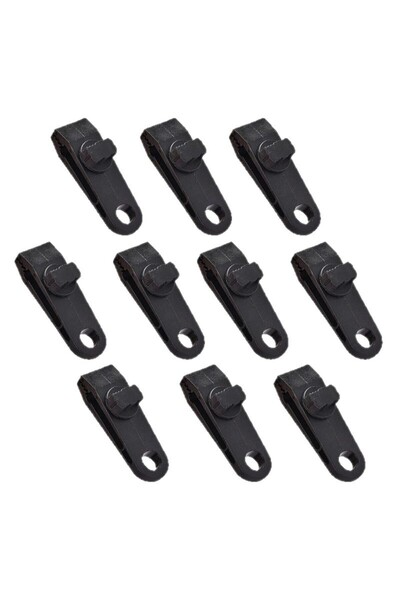 Choice 10Pcs Black 20PC Camping Tarp Clips Clamp Canvas Heavy Duty Lock Grip ...
