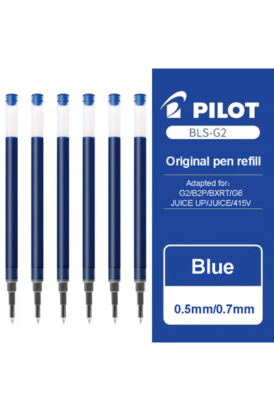 Choice4 Blue 0.7mm 6pcs Japan Pilot Original Gel Pen Refills Dr. Grip BLS-G2 ...