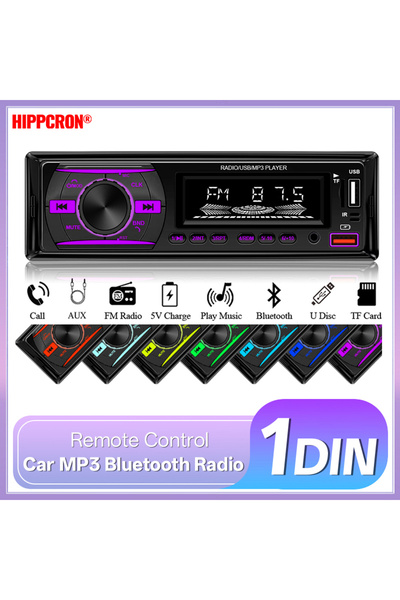 Choice هيبكرون مشغل MP3 للسيارة أحادي الدين مع راديو وبلوتوث وFM وTF وAUX ونظ...