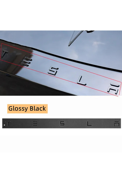 Choice1 TESLA 1pcs Gloss Black 3D ABS TESLA emblem Letters Logo Chrome Black ...