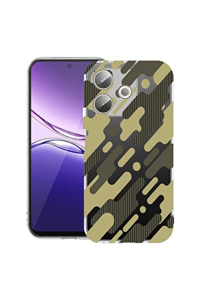 bestcase ¬Æ Husa Clear Silicon pentru OPPO A5 Pro 5G, Green Camouflage, 20424...
