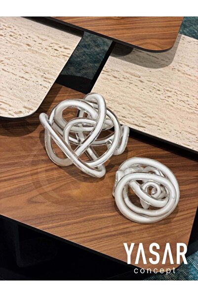 YASAR CONCEPT Vitrail Mega Düğüm Obje Set Beyaz