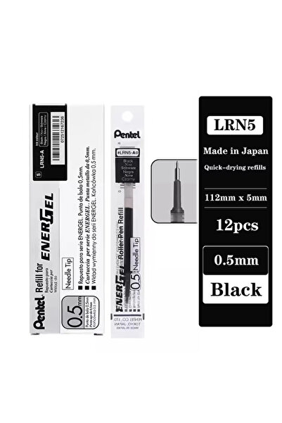 choice2 black 12Pcs Japan Pentel Gel Pen Refill Art Supplies Office Accessori...