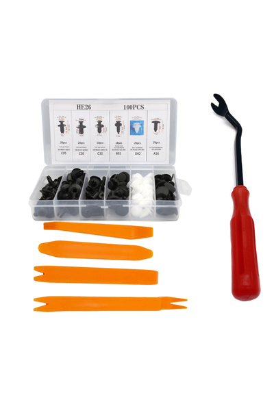 Choice Set C 100pcs 6 Sizes Mixed Auto Fastener Car Bumper Clips Body Push Re...