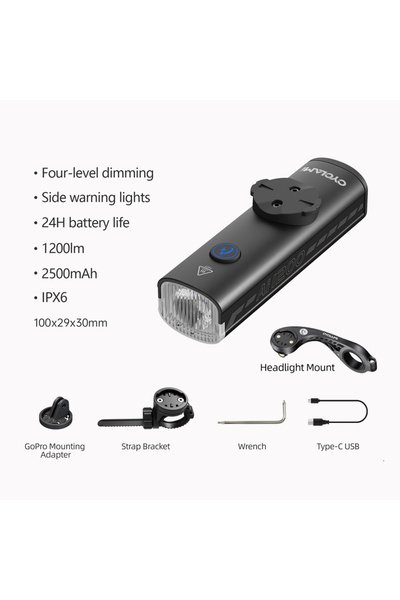 Choice1 مصباح أمامي للدراجات CYCLAMI AI-1200 S2 بقوة 1200 لومن للدراجات الجبل...