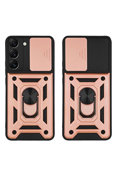 Sonique Θήκη Ring Armor CamPro για Samsung Galaxy S22 Plus Ροζ Χρυσό