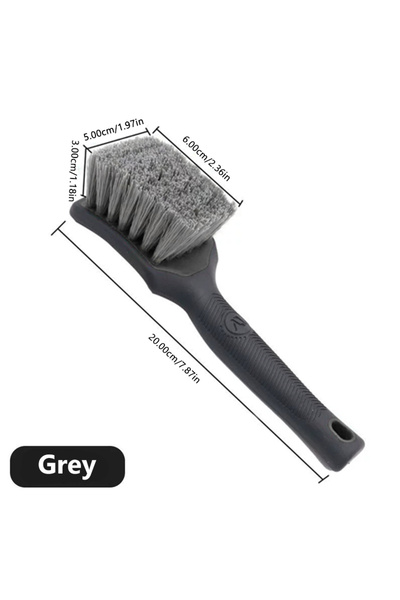 Choice1 GRAY SEAMETAL Handle Car Wheels Brushes Medium Stiff Synthetic Bristl...