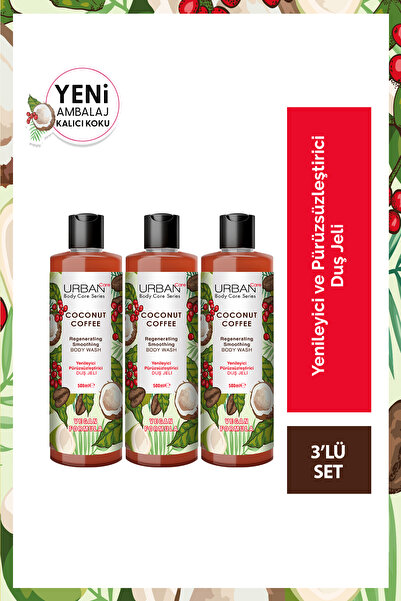 Urban Care Coconut Coffee Yenileyici Ve Pürüzsüzleştirici Duş Jeli 3'lü Set -...